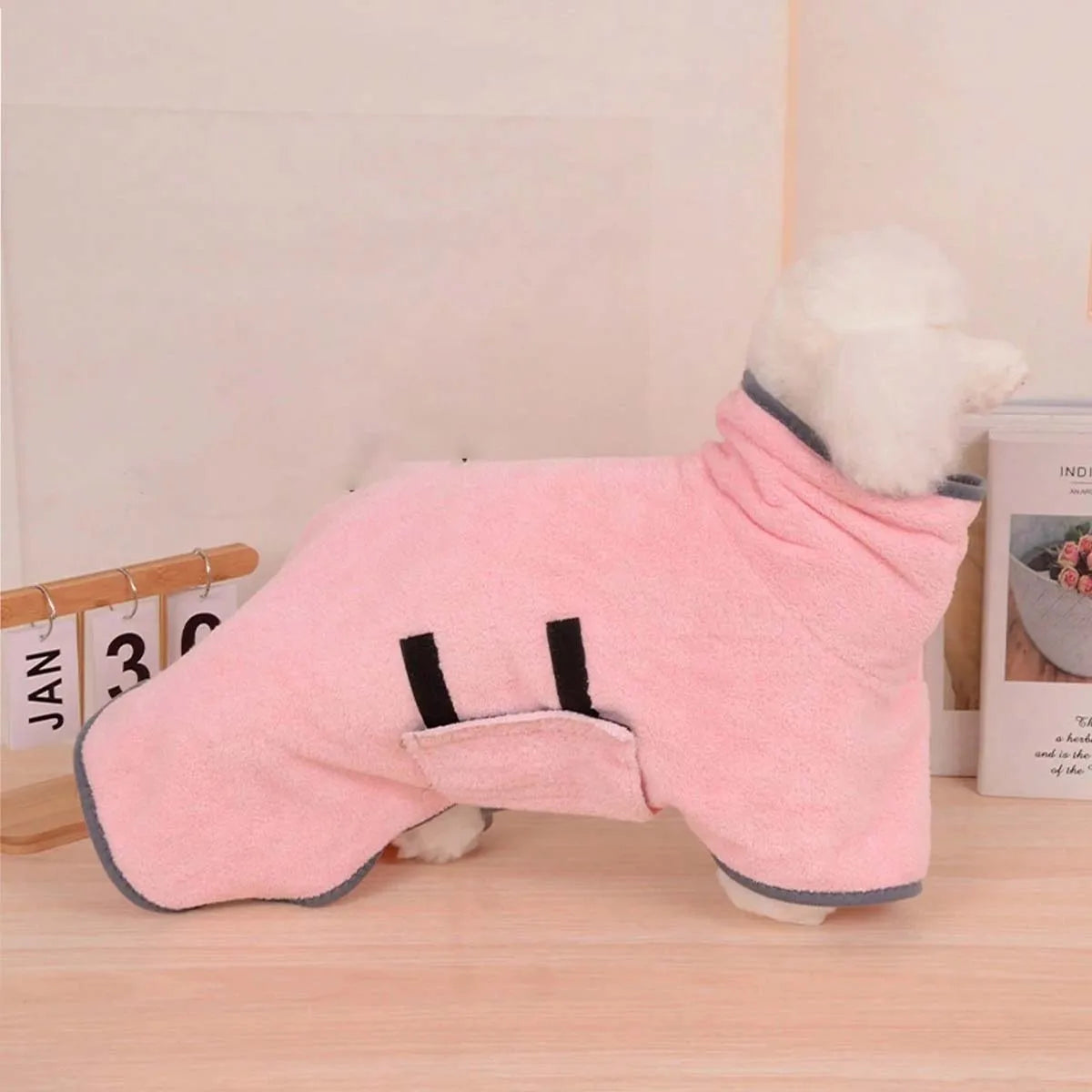 Quick Drying Pet Bathrobe Full Body Absorbent Towel Comfortable Fabric Adjustable Pets Towel Pet Bath Supplies for Cats and Dogs