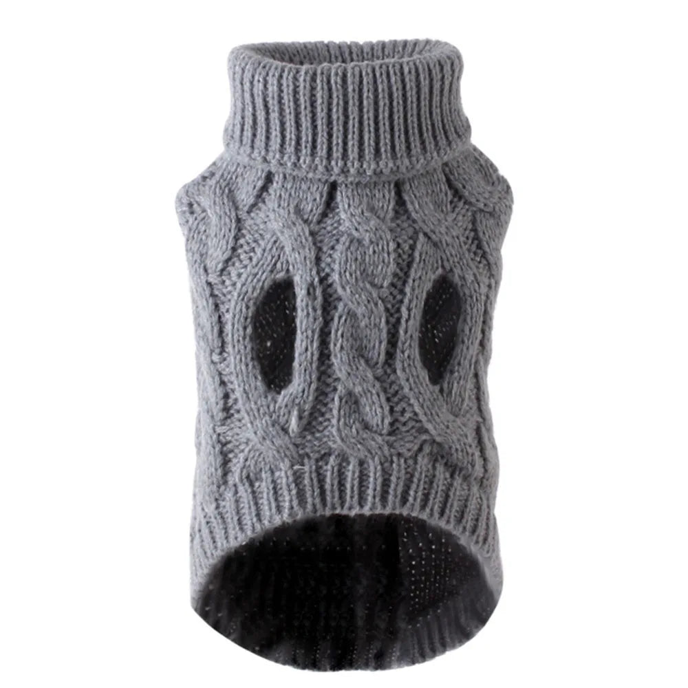 Cable Knit Dog Sweater | Warm Autumn & Winter Pet Clothing