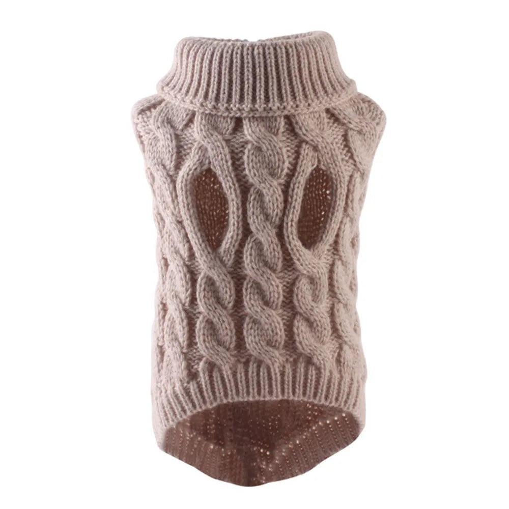 Cable Knit Dog Sweater | Warm Autumn & Winter Pet Clothing