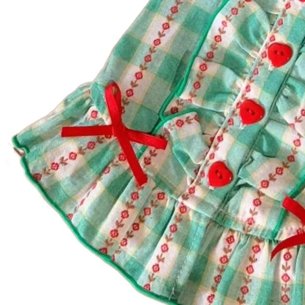 Cute Plaid Shirt Skirt for Small Dogs