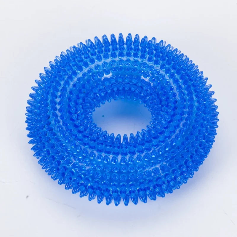 Dog Bone Chew Toy | Soft Rubber Teeth Cleaning Toy for Small Dogs