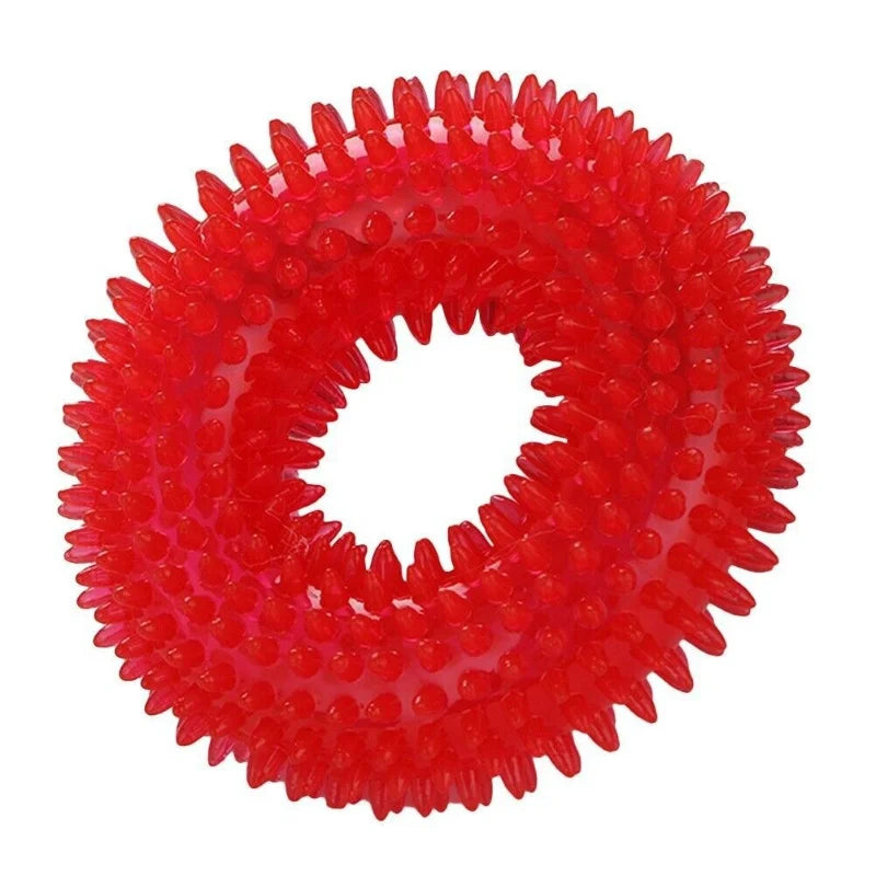 Dog Bone Chew Toy | Soft Rubber Teeth Cleaning Toy for Small Dogs