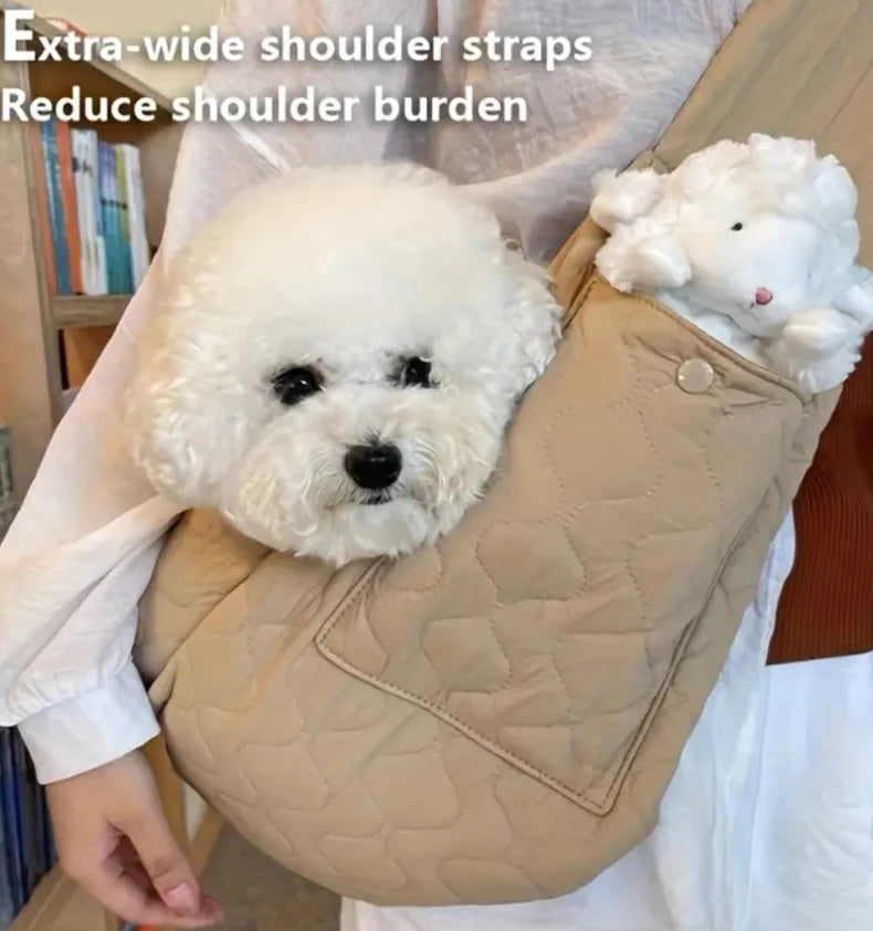 Dog and cat carrier bag; small dog carrier bag; cross-body pet bag; front-pack pet bag