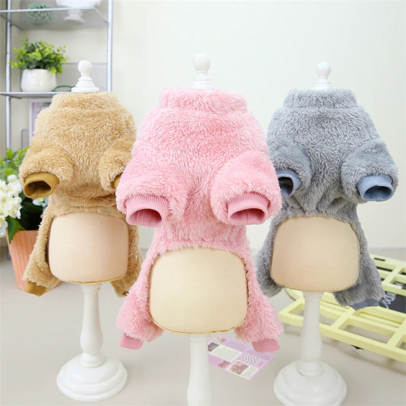 Pet Fleece Jumpsuit | Warm Winter Onesie for Small Dogs & Cats