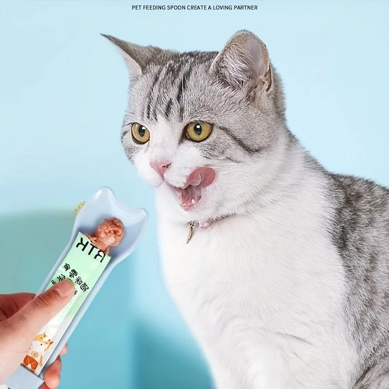 Cat Treat Squeeze Feeder Spoon | Lickable Wet Treat Dispenser