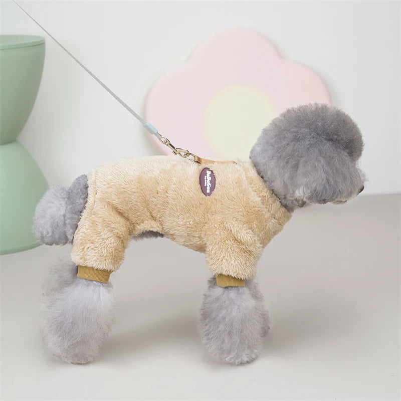 Pet Fleece Jumpsuit | Warm Winter Onesie for Small Dogs & Cats
