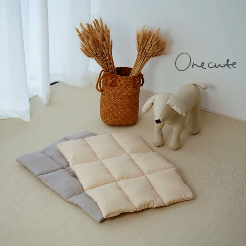 Soft Flannel Pet Bed Mat & Cushion