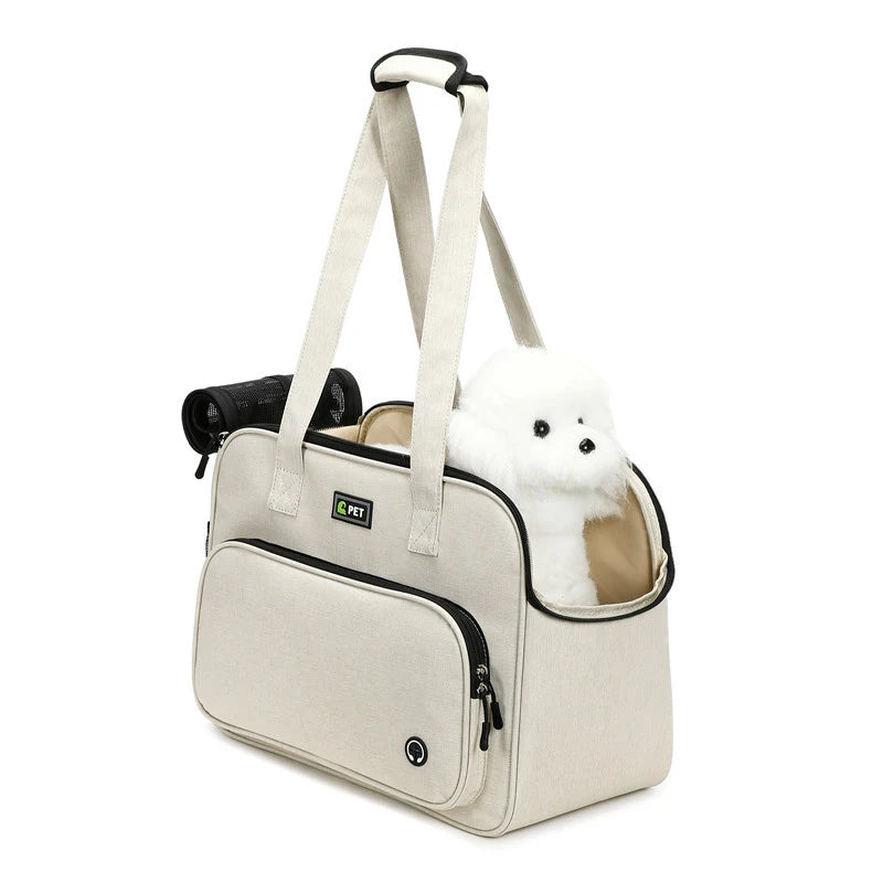 Pet carrier bag for cats and small dogs, portable handbag for outings, large-capacity pet carrier for puppies