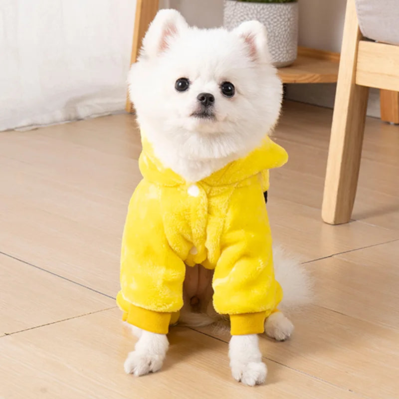 Animal Print Fleece Hoodie Jumpsuit for Dogs