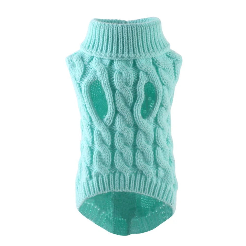 Cable Knit Dog Sweater | Warm Autumn & Winter Pet Clothing