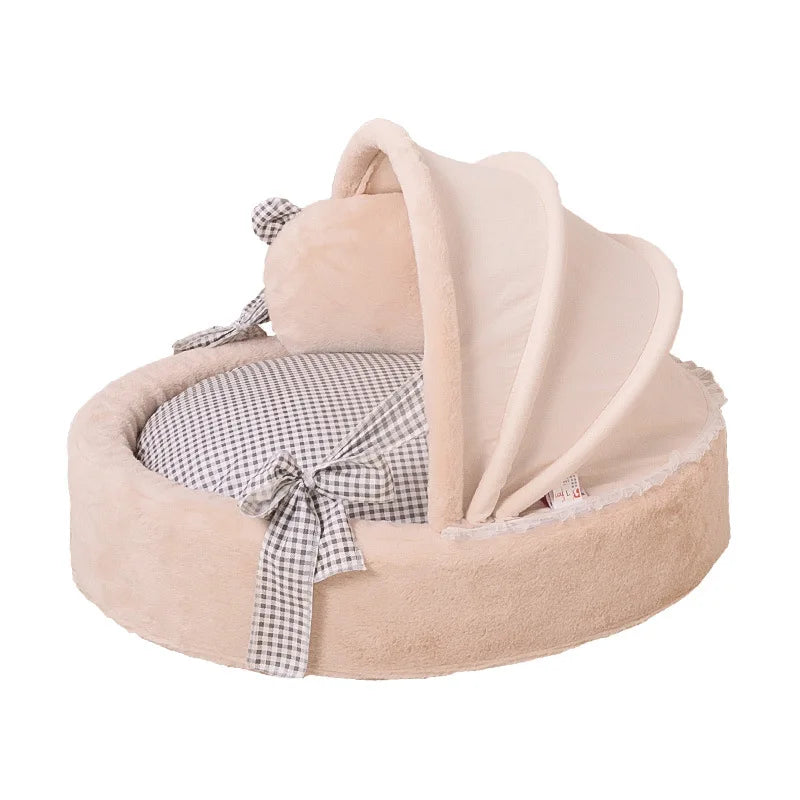 Warm Cat Bed for Portable Pet Beds Sweet Kittens Basket Cushion Cat Pillow Mat Tent Puppy Nest Cave Cats House Goods Dog Bed
