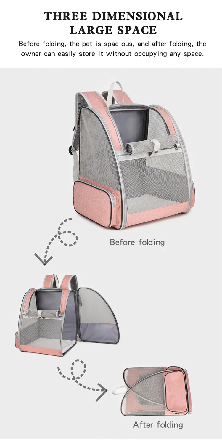 Pet Carrier Backpack for Small Cats and Dogs Puppies Safety Features and Cushion Back Suet Commuting Carriers Bag Safety Zippers