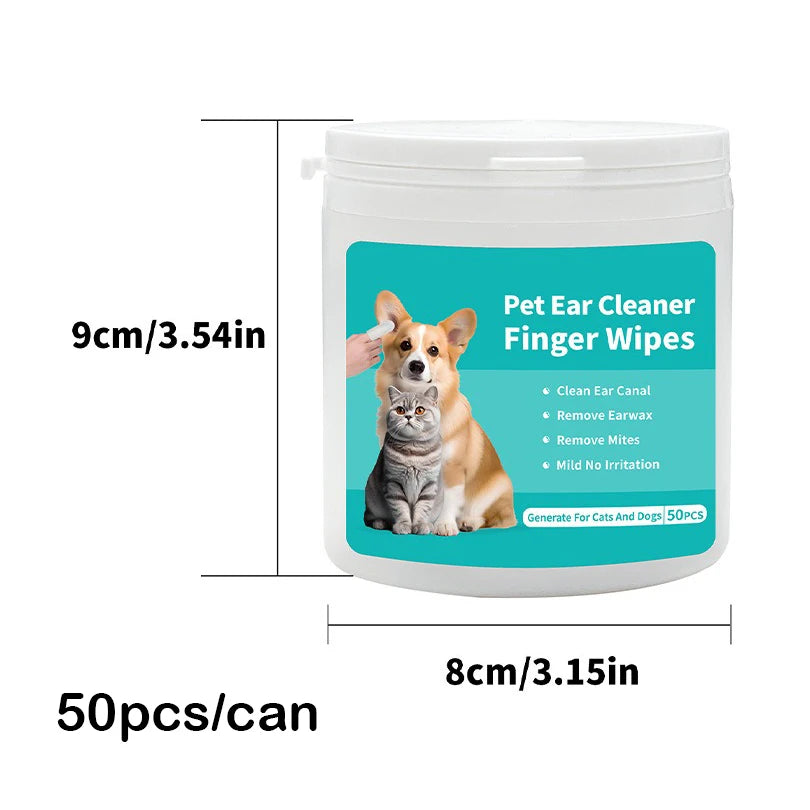 Pet Ear Cleaning Wipes | Fingertip Ear Care for Dogs & Cats