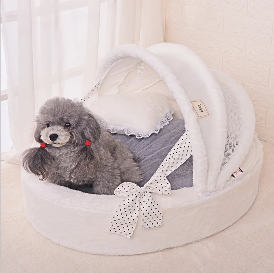 Warm Cat Bed for Portable Pet Beds Sweet Kittens Basket Cushion Cat Pillow Mat Tent Puppy Nest Cave Cats House Goods Dog Bed