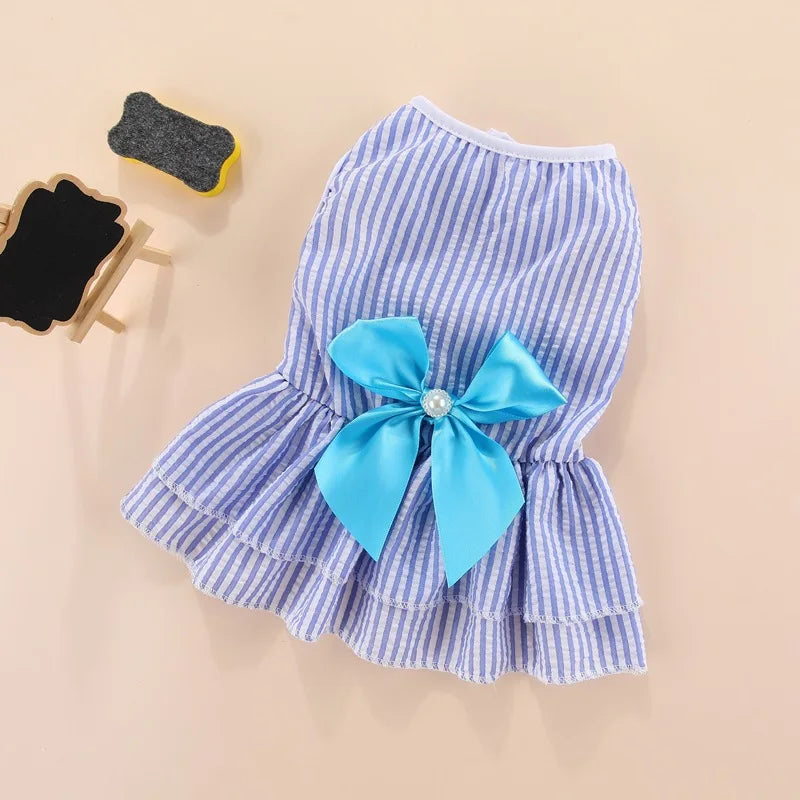 Summer Princess Dress for Cats & Small Dogs | Floral Bow Dress
