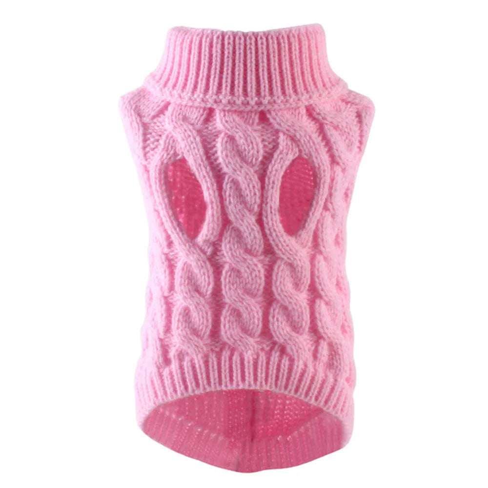 Cable Knit Dog Sweater | Warm Autumn & Winter Pet Clothing