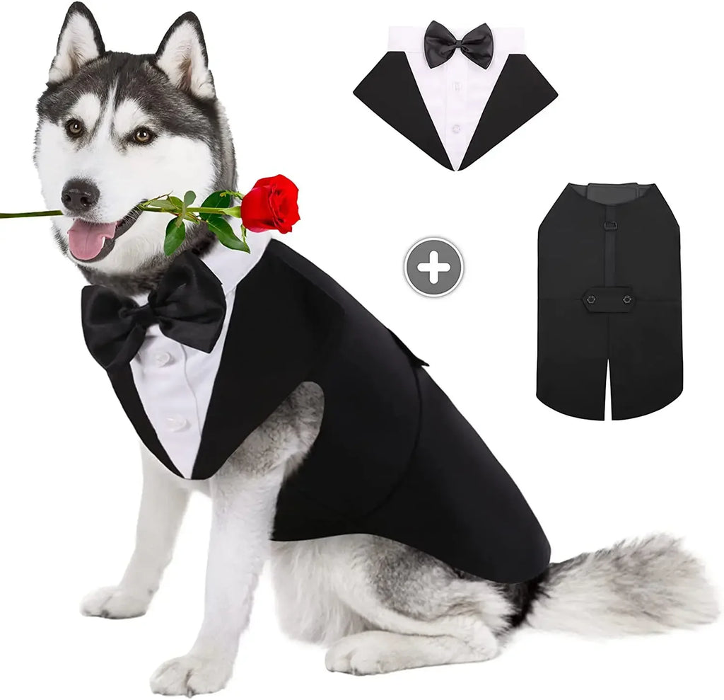 Dog Tuxedo Formal Suit with Bow Tie