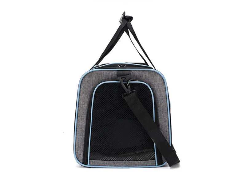 Portable Foldable Pet Carrier Bag with Safety Zippers