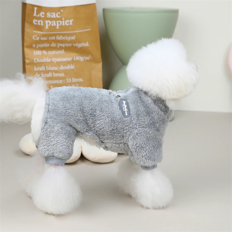 Pet Fleece Jumpsuit | Warm Winter Onesie for Small Dogs & Cats