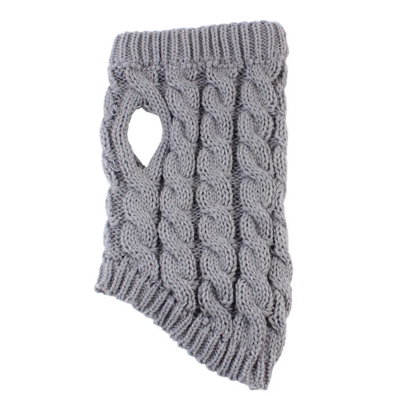 Cable Knit Dog Sweater | Warm Autumn & Winter Pet Clothing