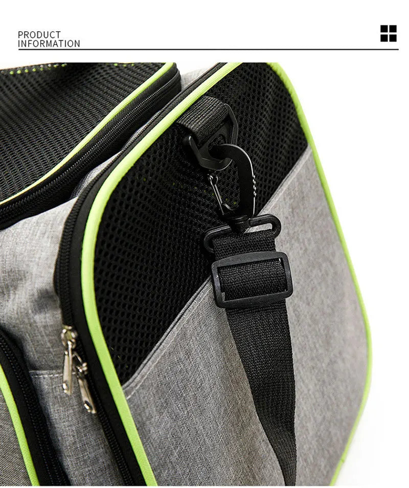 Portable Foldable Pet Carrier Bag with Safety Zippers