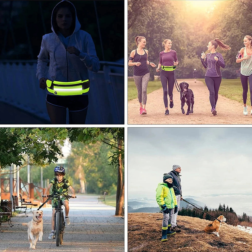 Hands-Free Dog Leash with Waist Bag | Reflective Running Leash for Dogs