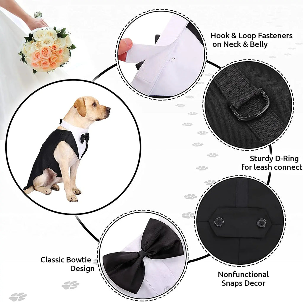Dog Tuxedo Formal Suit with Bow Tie