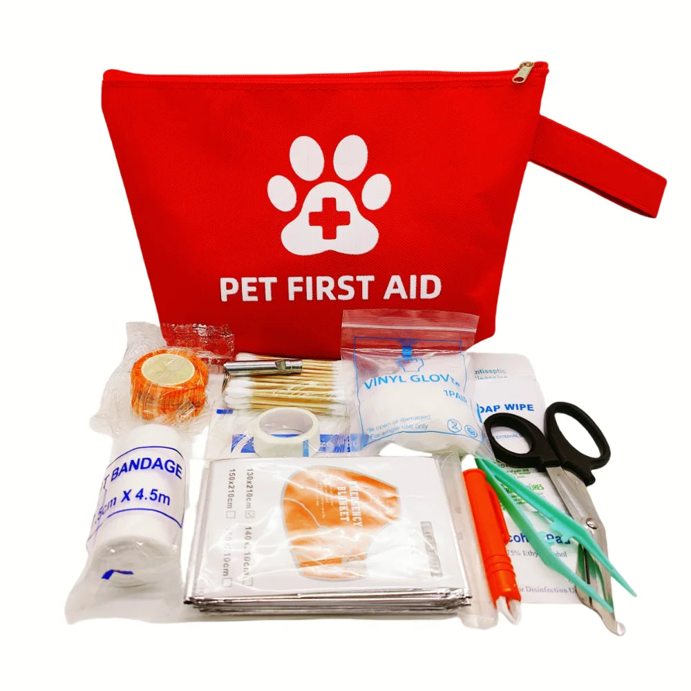58-Piece Pet First Aid Kit | Waterproof Travel Pouch for Dogs & Cats