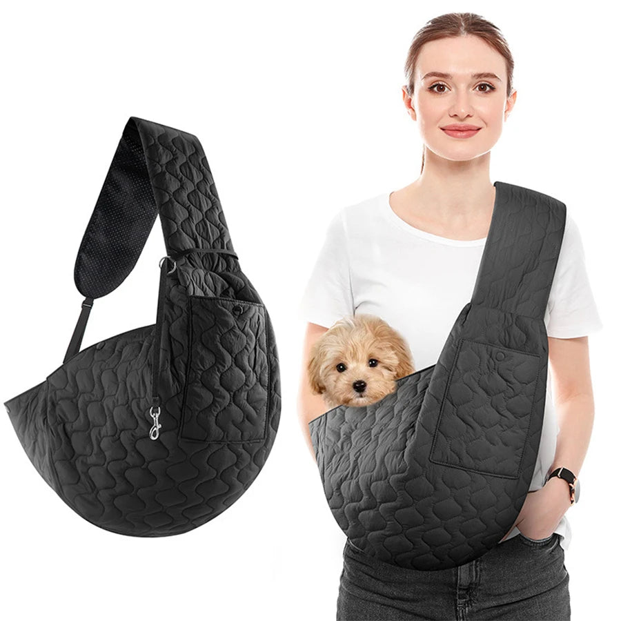 Dog and cat carrier bag; small dog carrier bag; cross-body pet bag; front-pack pet bag