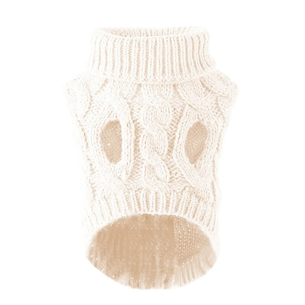 Cable Knit Dog Sweater | Warm Autumn & Winter Pet Clothing