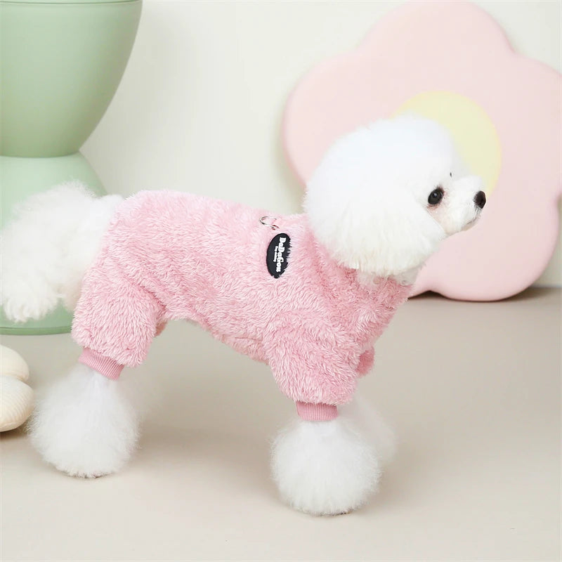 Pet Fleece Jumpsuit | Warm Winter Onesie for Small Dogs & Cats