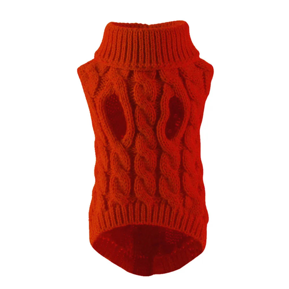 Cable Knit Dog Sweater | Warm Autumn & Winter Pet Clothing