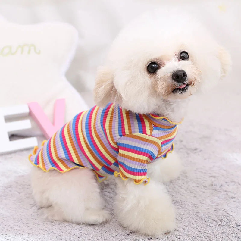 Pet Dog Clothes Puppy Vest T-shirt Shirt Cute Spring Pet Skirt Dress Roupas para cães Bottoming Shirt Dog Costume Puppy Clothes