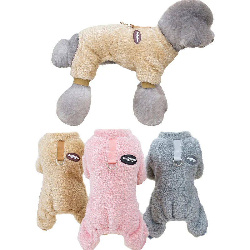 Pet Fleece Jumpsuit | Warm Winter Onesie for Small Dogs & Cats