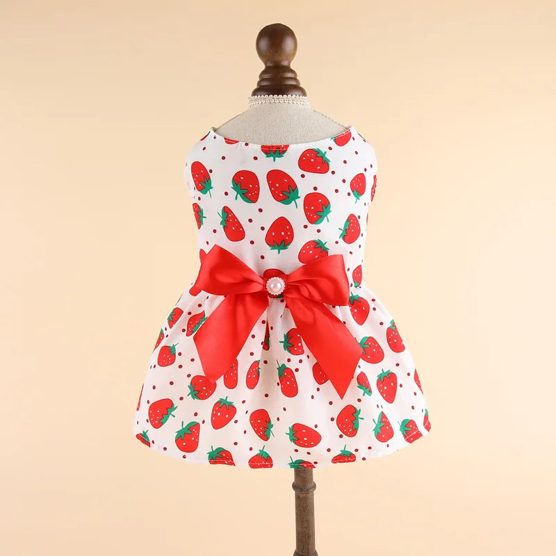 Summer Princess Dress for Cats & Small Dogs | Floral Bow Dress