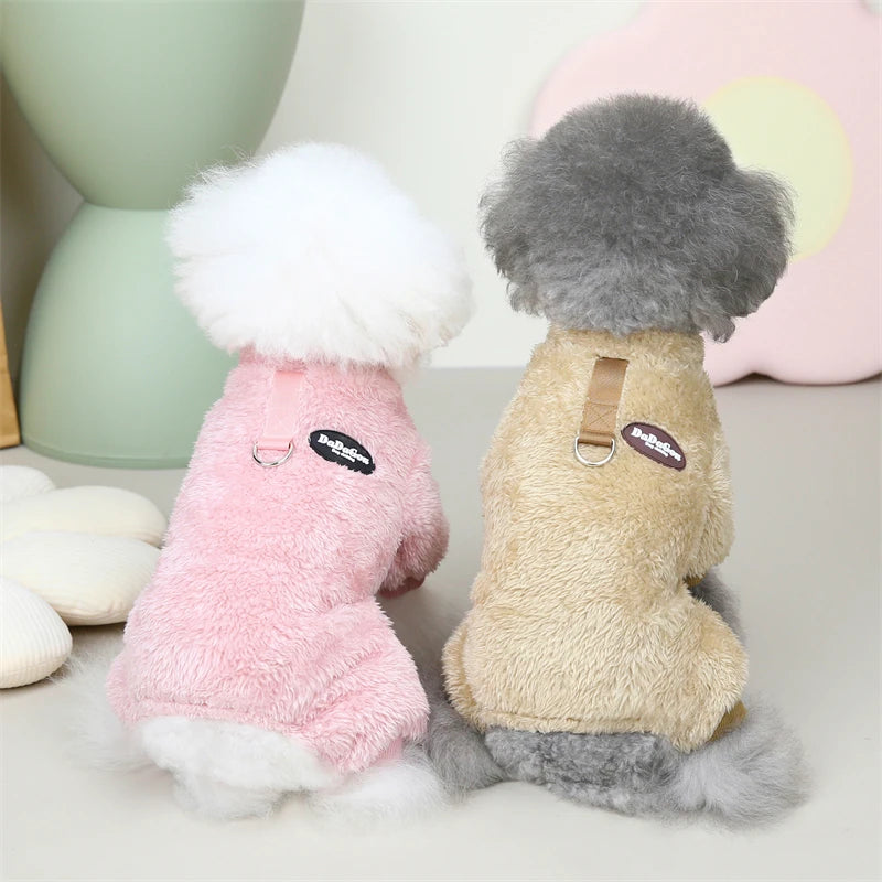 Pet Fleece Jumpsuit | Warm Winter Onesie for Small Dogs & Cats