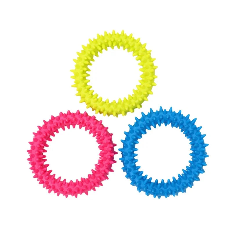 Dog Bone Chew Toy | Soft Rubber Teeth Cleaning Toy for Small Dogs
