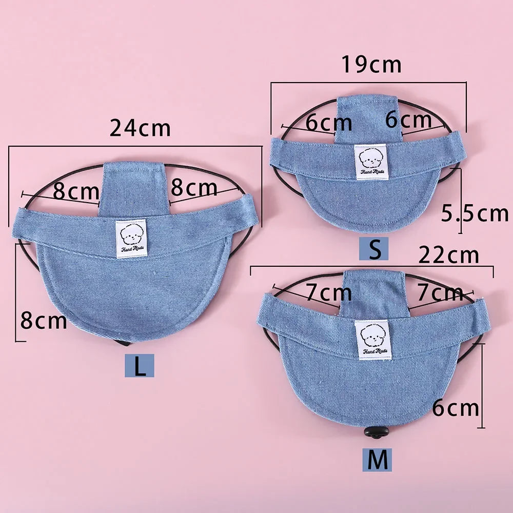 Dog Denim Baseball Cap | Sun Protection Hat with Ear Holes