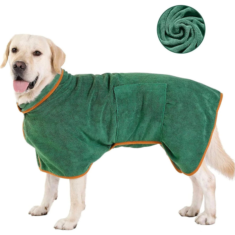 Pet Bathrobe | Quick-Dry Absorbent Bath Towel for Dogs