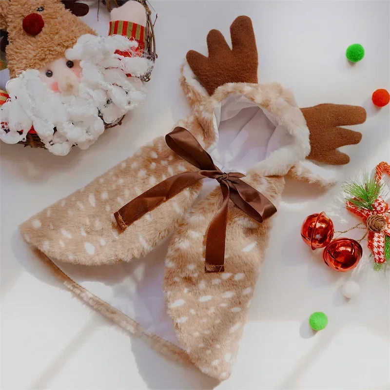 Christmas Reindeer Velvet Cape for Dogs & Cats | Festive Holiday Pet Costume