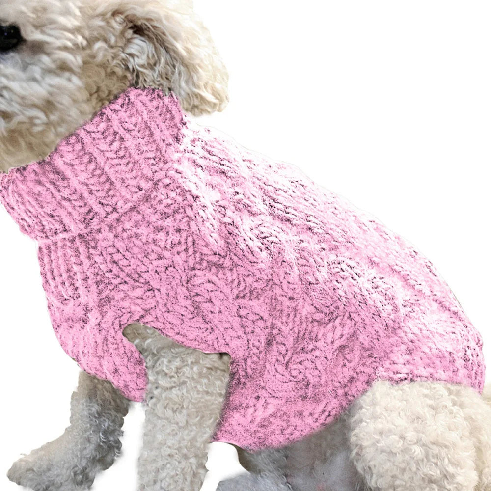 Cable Knit Dog Sweater | Warm Autumn & Winter Pet Clothing
