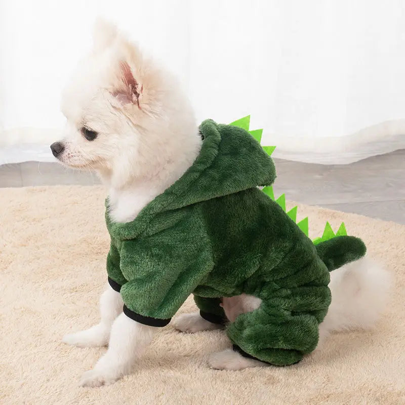 Animal Print Fleece Hoodie Jumpsuit for Dogs