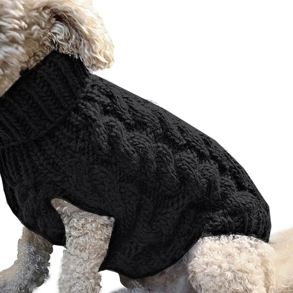 Cable Knit Dog Sweater | Warm Autumn & Winter Pet Clothing