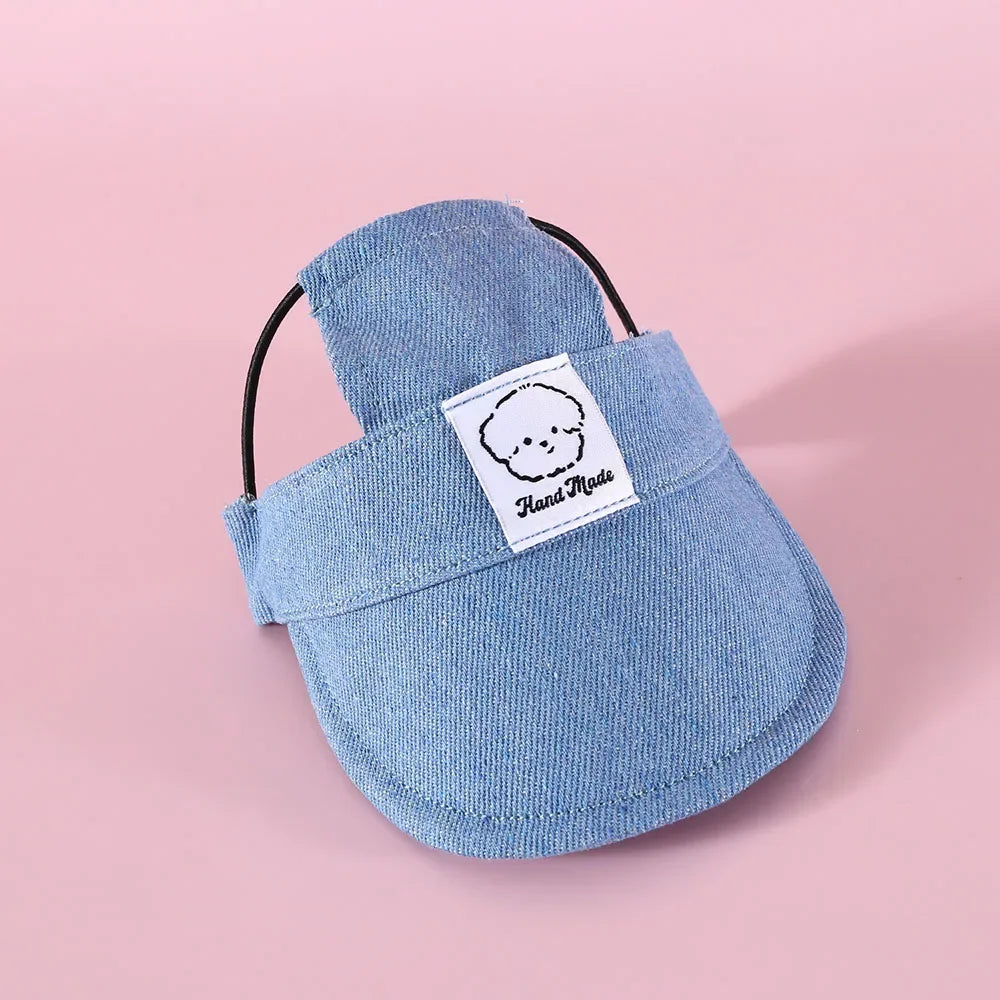 Dog Denim Baseball Cap | Sun Protection Hat with Ear Holes