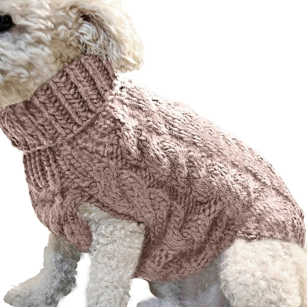 Cable Knit Dog Sweater | Warm Autumn & Winter Pet Clothing