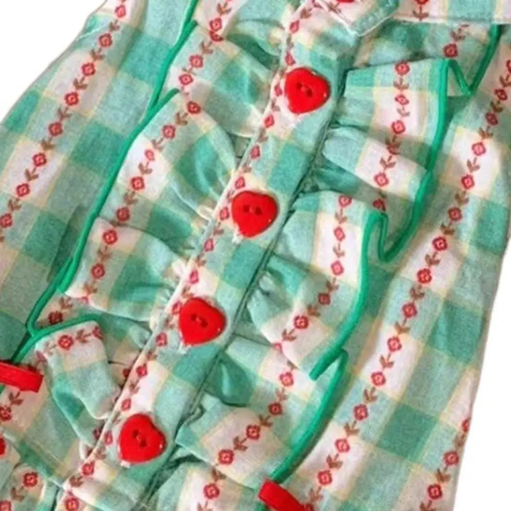 Cute Plaid Shirt Skirt for Small Dogs