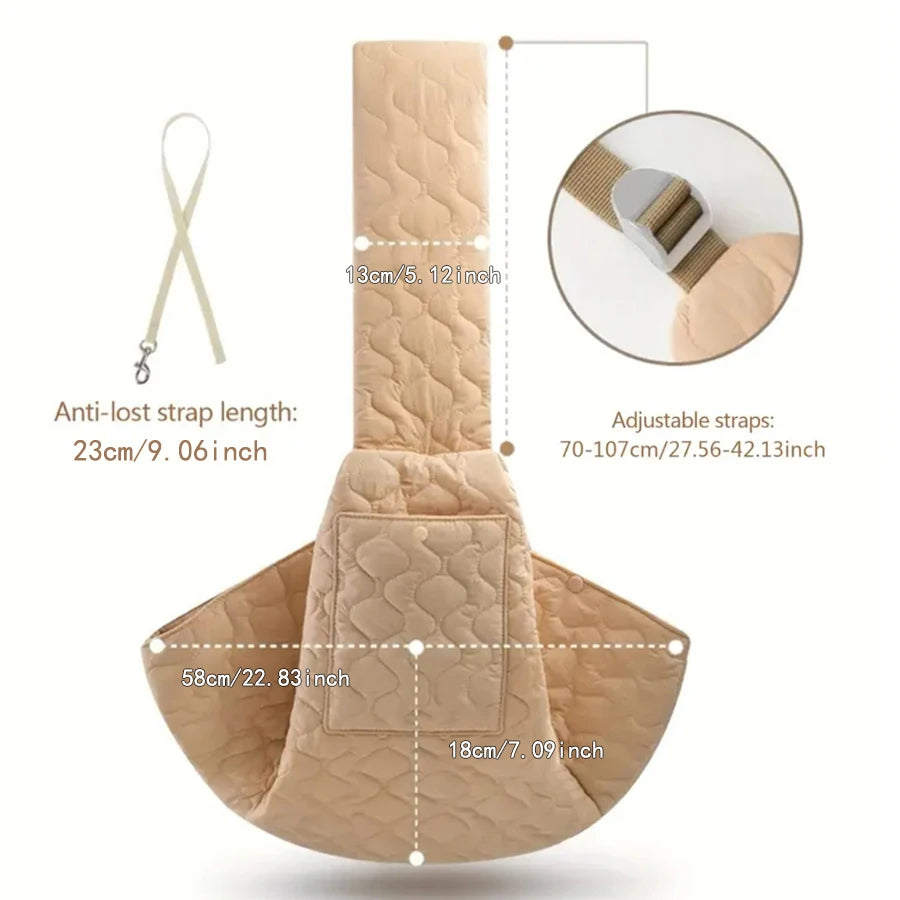 Dog and cat carrier bag; small dog carrier bag; cross-body pet bag; front-pack pet bag