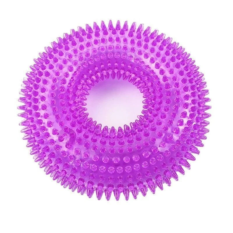 Dog Bone Chew Toy | Soft Rubber Teeth Cleaning Toy for Small Dogs