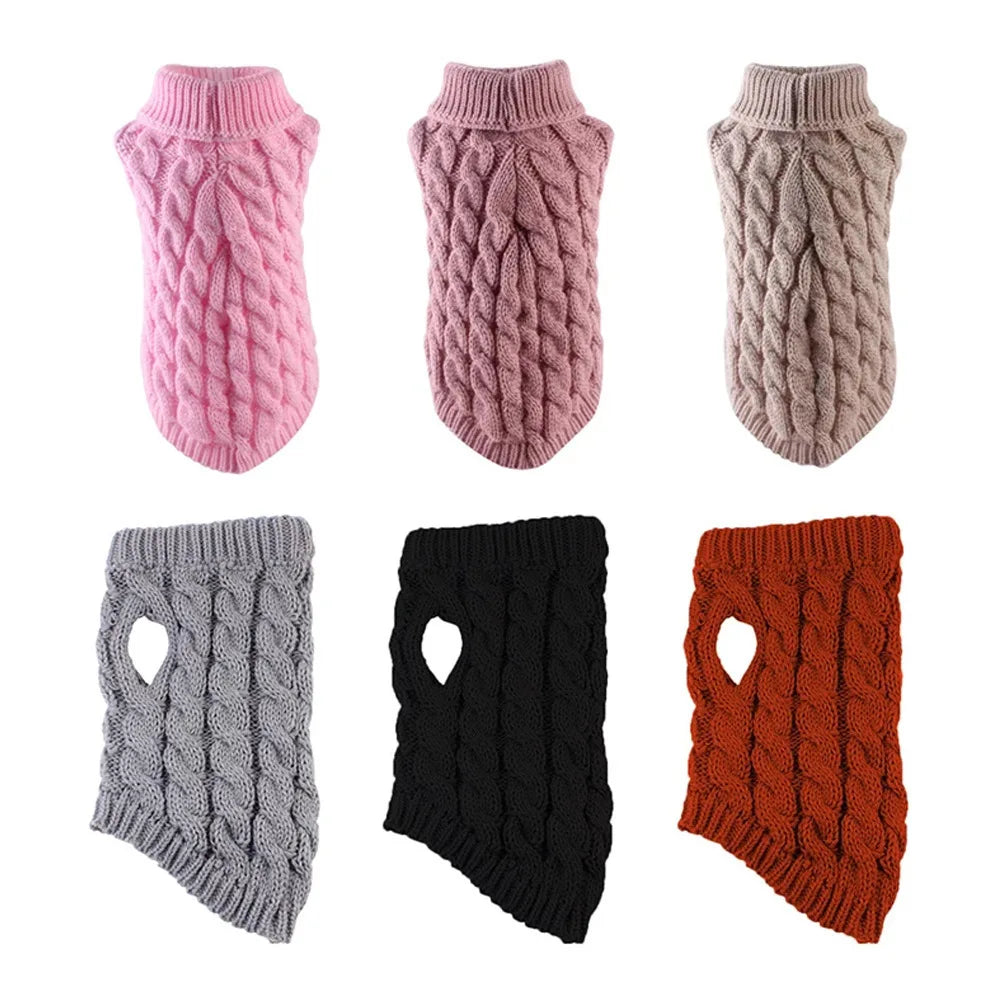 Cable Knit Dog Sweater | Warm Autumn & Winter Pet Clothing