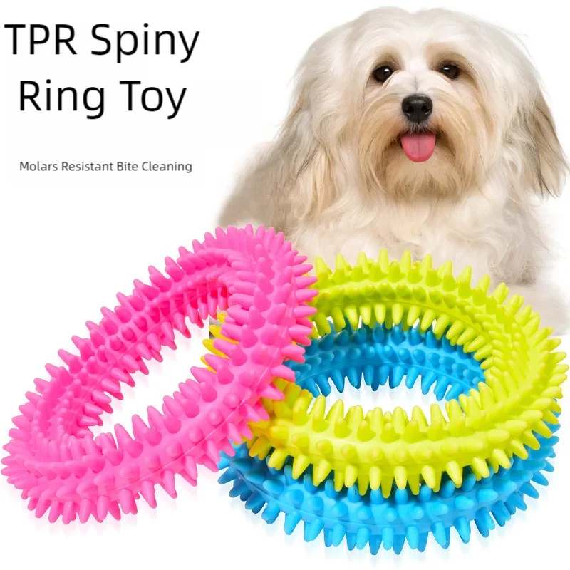 Dog Bone Chew Toy | Soft Rubber Teeth Cleaning Toy for Small Dogs